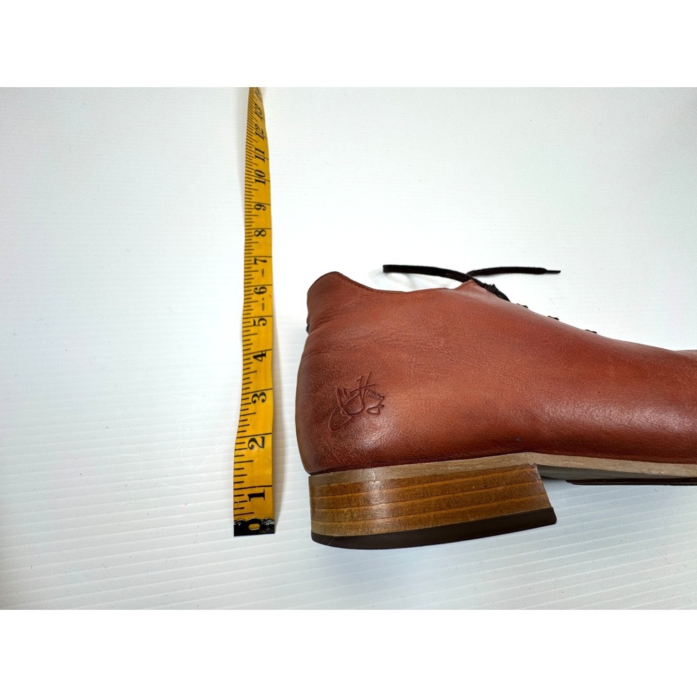 John Fluevog Radio CJRT Lace-up Ankle Boots Women 10 Leather Comfort Rusty Brown - Picture 11 of 16